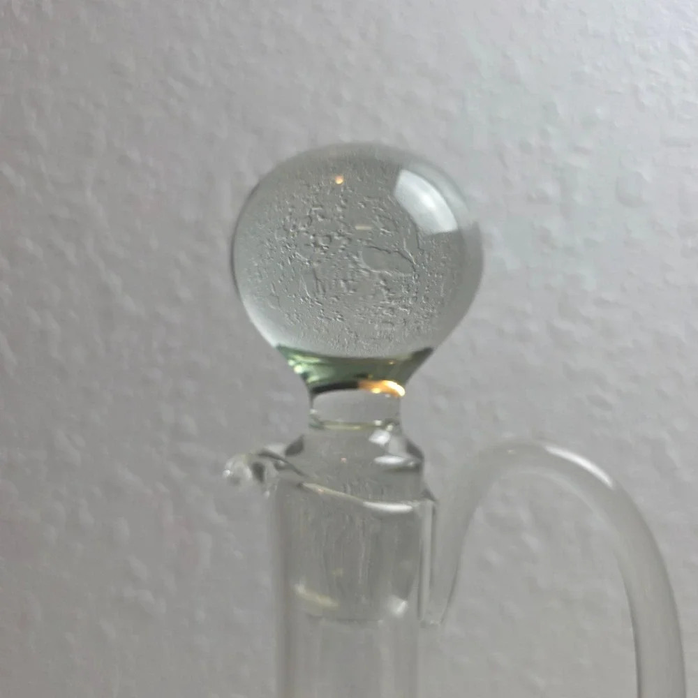 Vintage Etched Floral Rose Glass Decanter with‎ Ball Stopper and Handle Clear